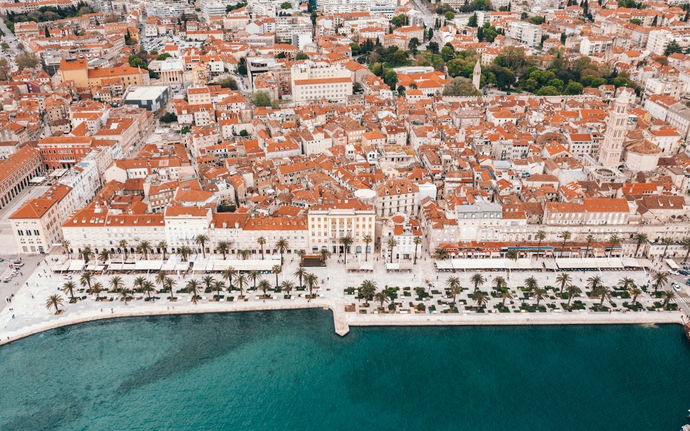 The old town of Split, Croatia, seen from above